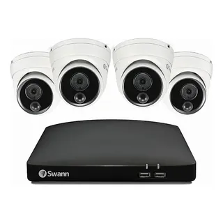 Swann 4ch 4 Câmeras Dome Dvr Segurança 1080p 64gb Branco Branco