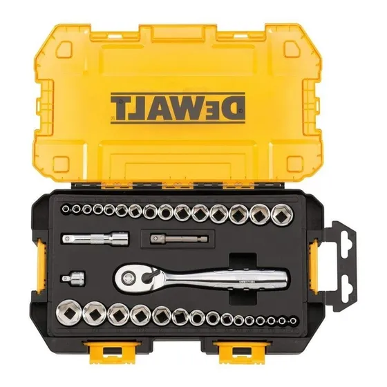 Juego De Dados Dewalt 34 Piezas 1/4  Pulgada  Y 3/8  