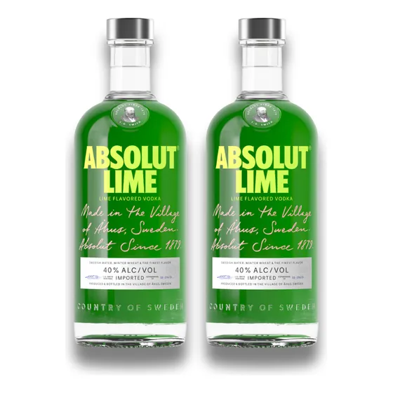 Vodka Lime Absolut 750 Ml. X 2