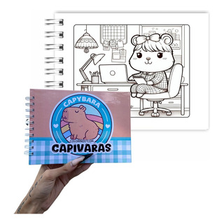 Caderno De Desenho Capivara Para Colorir Com Capa Dura Bg Caderno De Desenho Capivara Para Colorir Com Capa Dura Bg