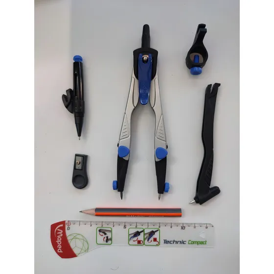 Compas Metalico De Precision Maped Con Accesorios Technic