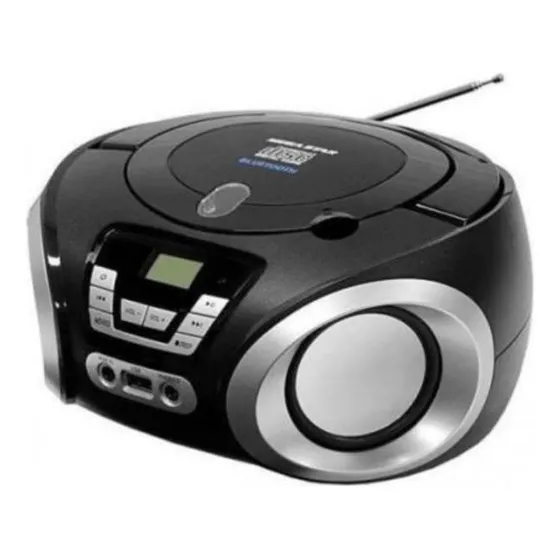 Mini Rádio Microsystem Portátil Mega Star Toca Cd Bluetooth Cor Preto 127/220V