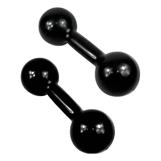 Par de Halter Bola Emborrachado de 1kg Exercício em Casa - Cor Preto