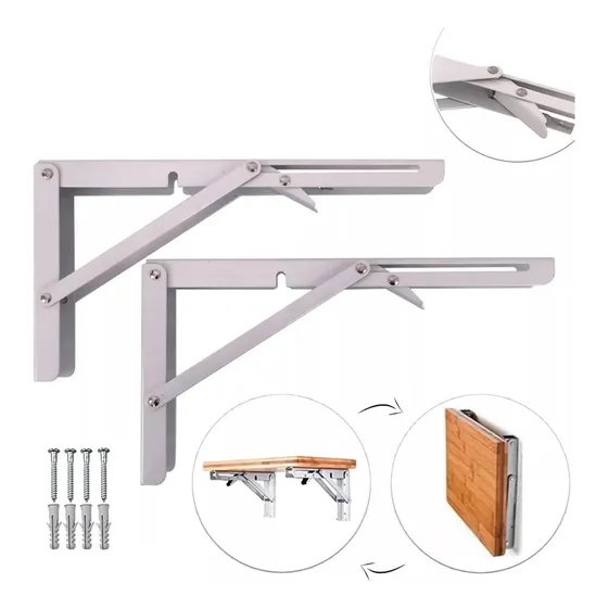 Suporte Mão Francesa Dobrável Retrátil Reforçada 45cm + Kit