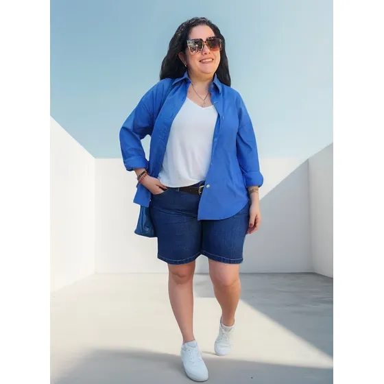 Camisa Tela Popelina Blusa Mujer Roma