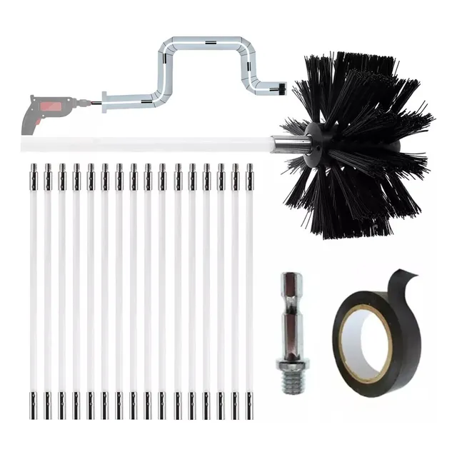 Kit Limpia Chimenea-combustión Lenta Cubre Cepillo De Pipa