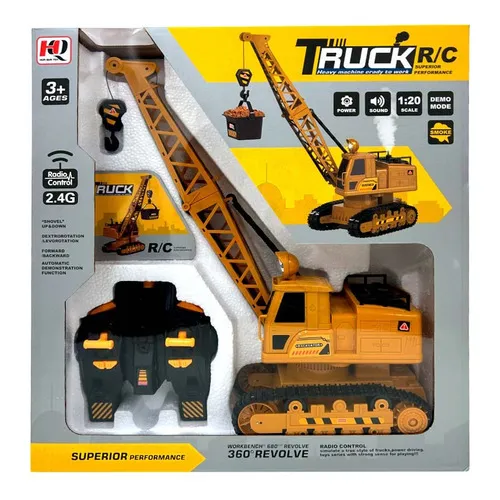 Grúa De Construcción A Radio Control Luz Y Sonido Color Marrón