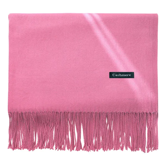 Bufanda Aymar Unisex Color Entero Con Flecos | Rosado Rosa Liso Unico