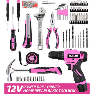 Kit De Herramientas Rosa De Dowell 147 Pcs Con Taladro Inalá Kit De Herramientas Rosa De Dowell 147 Pcs Con Taladro Inalá