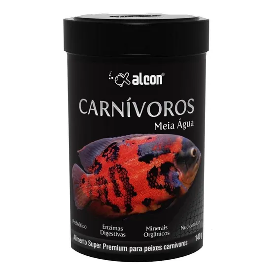 Alcon Ração Super Premium P/ Peixe Carnívoro Meia Água 480g