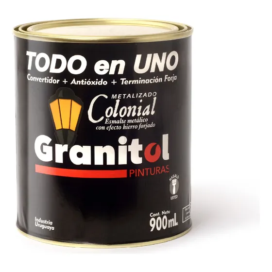 Esmalte Convertidor Oxido Granitol Sika Colonial Forja 900ml Color Negro