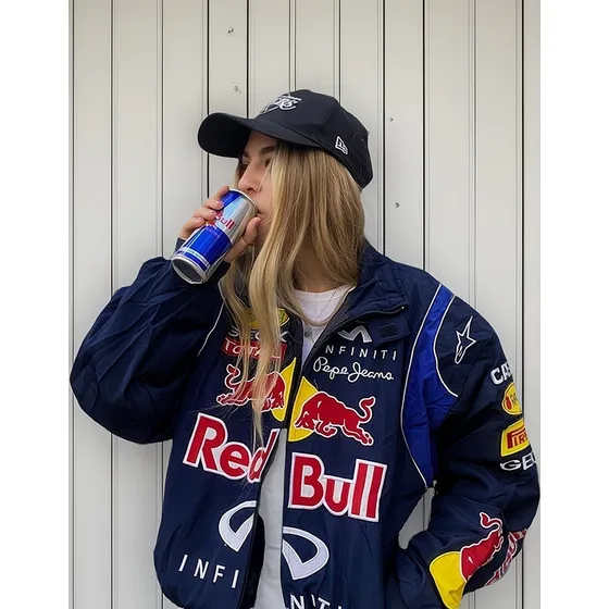 2024 Sudadera Red Bull Marino De Fórmula F1 Bordado Algodón
