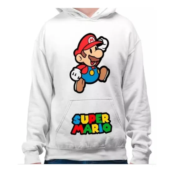 Saco Hoodie Buso Capota Super Mario Bros Unisex Niño