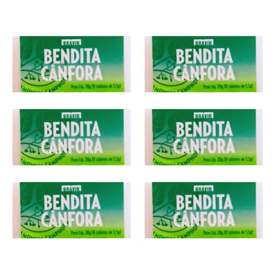 Bendita Cânfora Estojo 28g - Kit Com 6 - Tablete