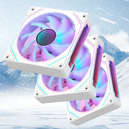 Kit 3 Ventoinhas Gamer Rgb 120mm Para Gabinete Cooler Pc Branco