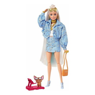 Boneca Barbie Extra Loira Mechas Azul Nº 16 Mattel Hhn08 Boneca Barbie Extra Loira Mechas Azul Nº 16 Mattel Hhn08