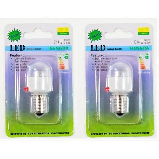 Pack 2 Ampolletas Led E14  Rosca Para Máquina Coser 15w 220v