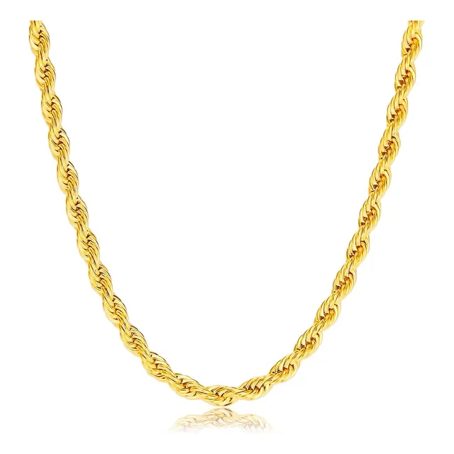 Cadena Tourbillon Acero Quirúrgico Bañado En Oro 18kt Collar