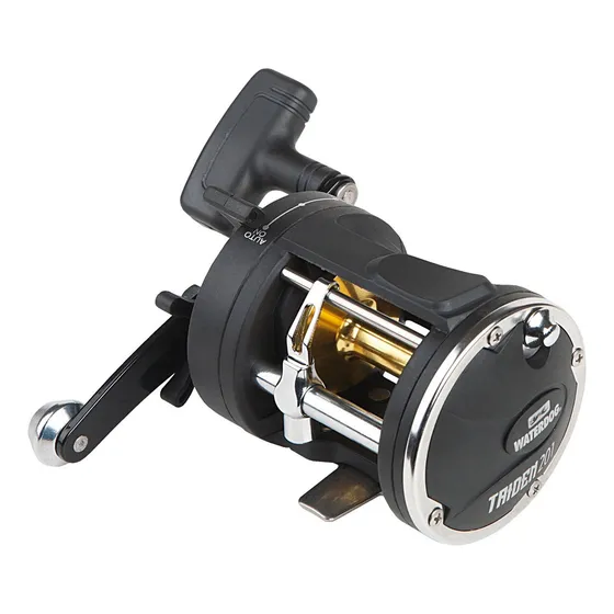 Reel Rotativo Waterdog Triden 201 Pesca Pesada Embarcado Color Negro