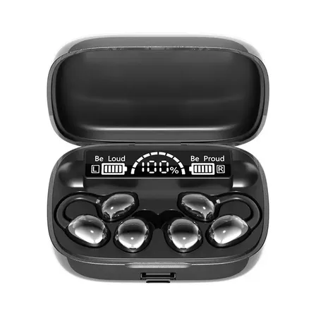 Audífonos bluetooth 5.4 Negro diseño 2 en 1 Estos audífonos inalámbricos tipo audífonos in ear con protección IPX6 contra agua y polvo Modo audífono para dormir y clip auricular ideal para uso diario