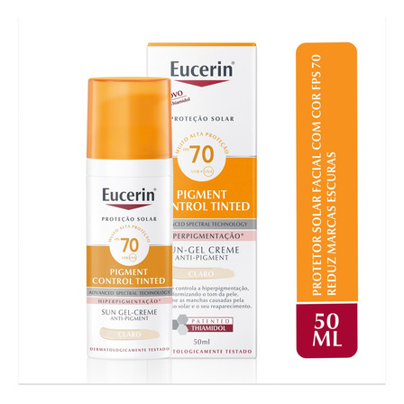 Protetor Solar Facial Sun Pigment Control Cor Claro Fps 70 50ml Eucerin Protetor Solar Facial Sun Pigment Control Cor Claro Fps 70 50ml Eucerin