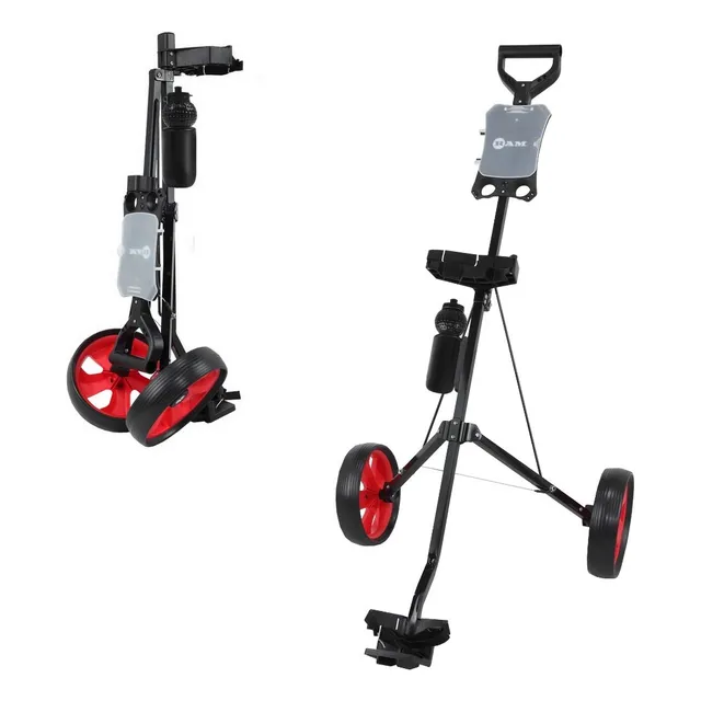 Carrito Acero Plegable 2 Rueda Golf Botella Agua Soporte