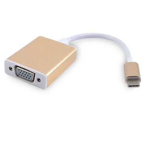 Adaptador Tipo C A Vga Dorado / Plateado Cable Tip C A Vga