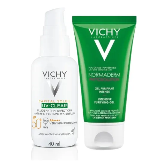 Kit Capital Soleil Uv Clear + Gel De Limpieza Normaderm - Vi