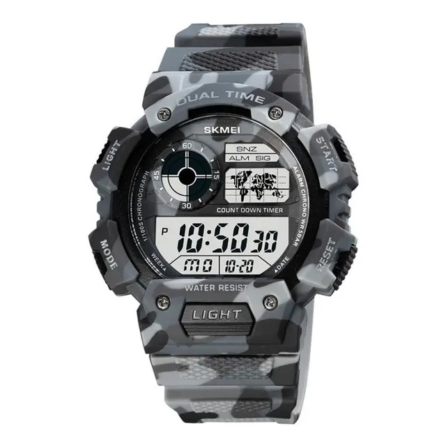 Reloj Niño Skmei 1723 Militar Camuflaje Gris Digital