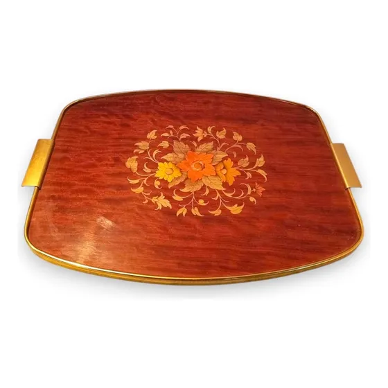 Bandeja Vintage Marqueteria Italiana Rectangular