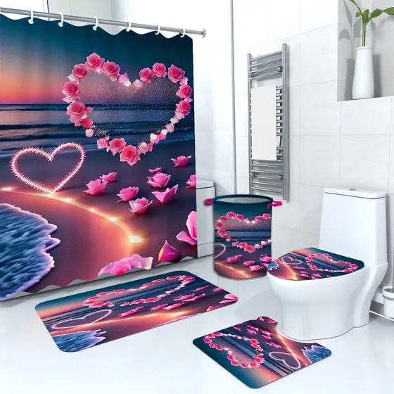 Set Juego De Baño En 3d. 5 Piezas Original. M2025-01