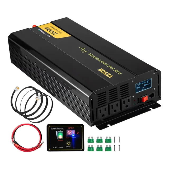 Inversor De Corriente Onda Sinusoidal Pura 2500w Lcd