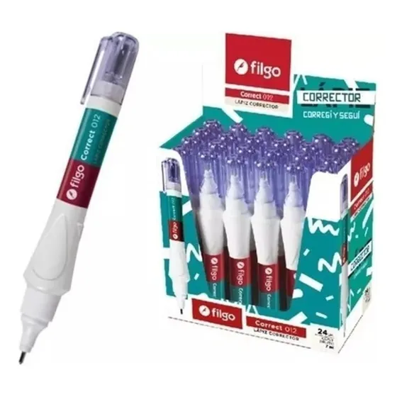 12 Lápiz Corrector Filgo 7 Ml  Trazo Fluido Corregí Y Seguí 