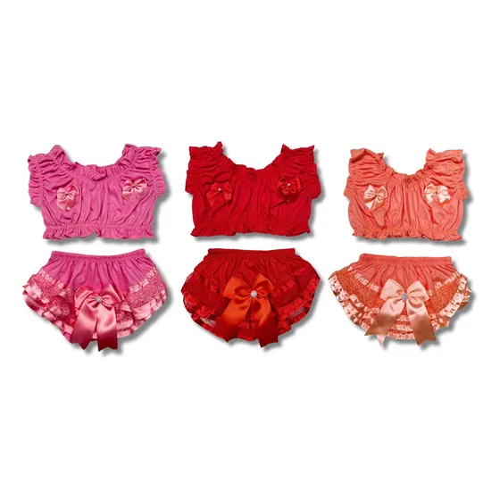 Kit 6 Peças Conjunto Blusinha E Calcinha Bebe Escolha O Kit