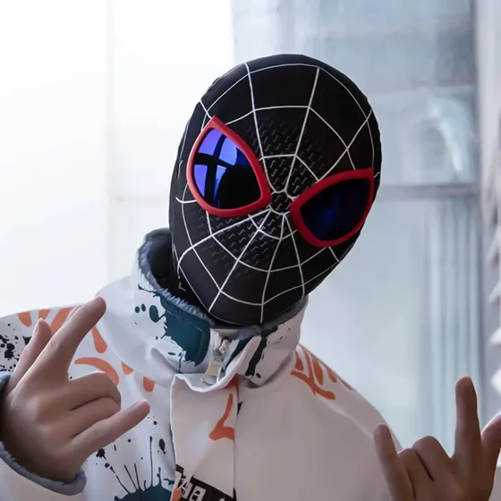 Mascara Hombre Araña/ Spiderman Cosplay Niños Importado Miles Morales Miles Morales