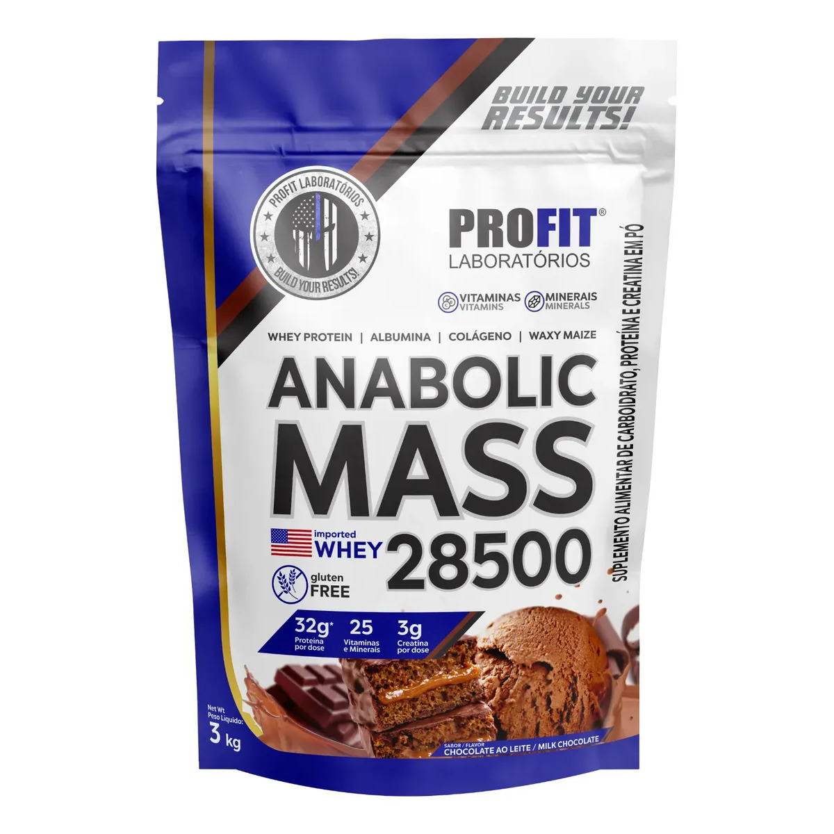 Anabolic Mass 28500 3kg Profit Labs Sabor Chocolate