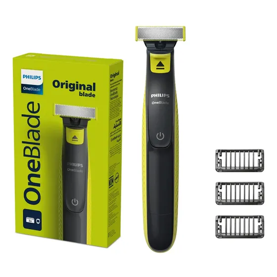 Barbeador E Aparador Elétrico Philips Oneblade Para Todos Os Tipos De Pele E Barba E À Prova D'água - Qp2724/10 Preto Bivolt
