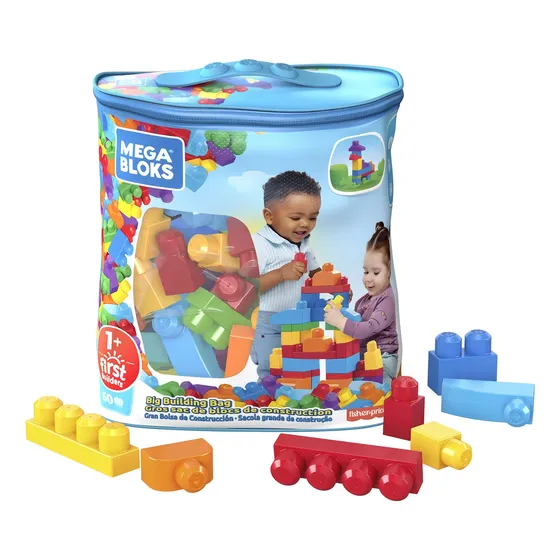 Mega Bloks Bolsa De Construcción 60 Piezas Versión Del Personaje Azul