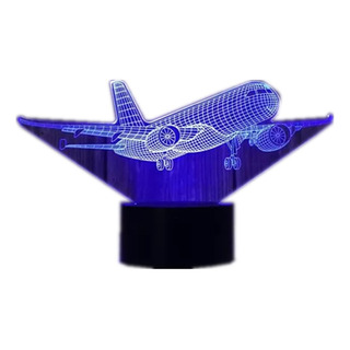 Luz Nocturna 3d Tipo Avión Para Niño, 16 Colores Y Niñas Luz Nocturna 3d Tipo Avión Para Niño, 16 Colores Y Niñas