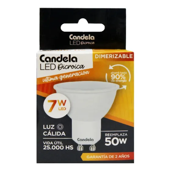 5 Lamparas Led Dicroicas Dimerizables 7w Candela 6816