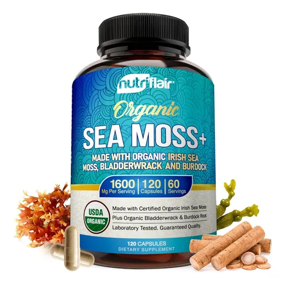 Suplemento Nutriflair Irish Sea Moss Plus 1600mg 120cápsulas
