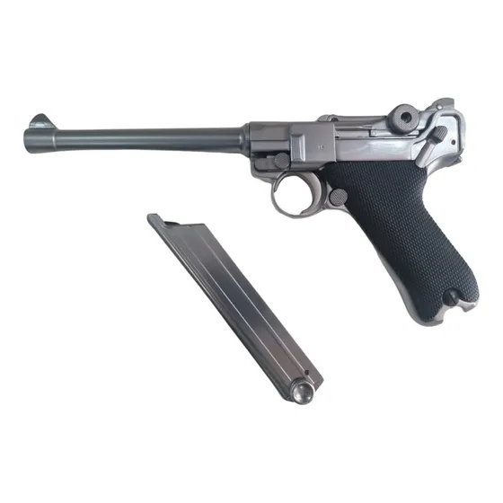 Pistola De Airsoft We Luger P08 6  Prateada