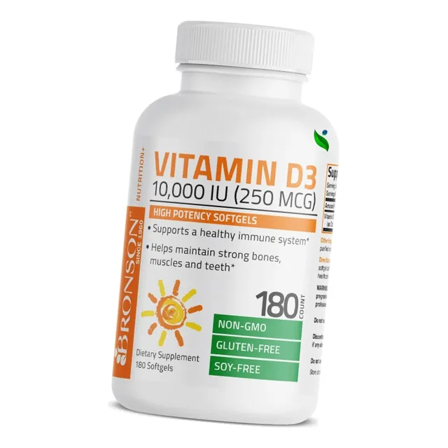 Vitamina D3 10,000 Ui X 180 Cápsulas Blandas