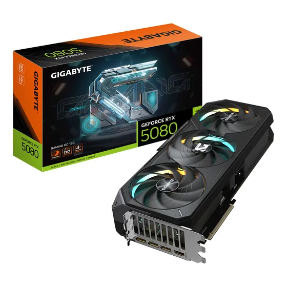 Placa De Video GeForce RTX 5080 Gddr7 Gigabyte Gaming Oc Color Negro
