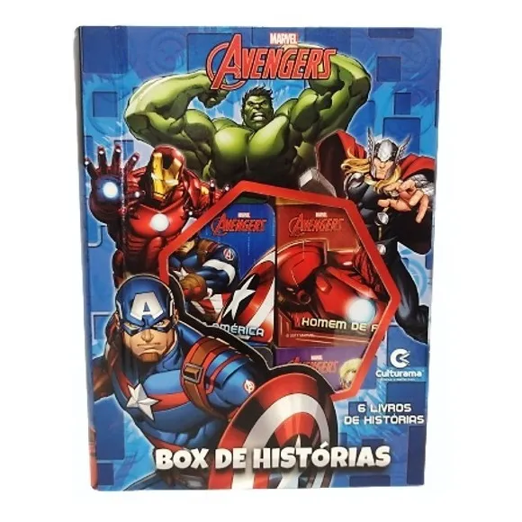 Livro Box De Historias Marvel Vingadores Com 6 Livros