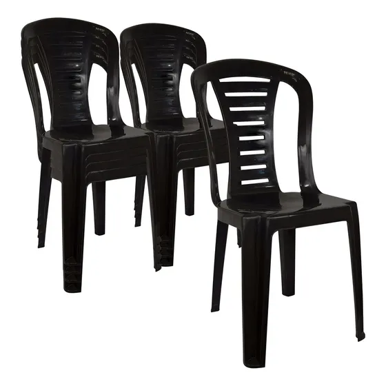 Silla Plástica X 10 Unidades Apilable Reforzada Reina Para Tu Casa