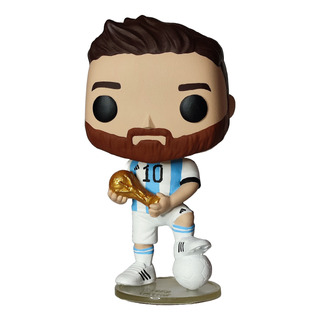 Lionel Messi Estilo Funko Pop C/ Base + Taça+ Bola Lionel Messi Estilo Funko Pop C/ Base + Taça+ Bola