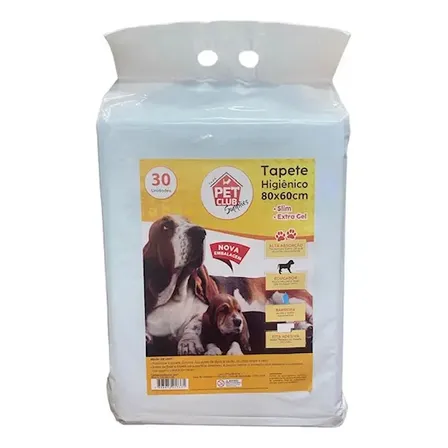 Tapete Higienico 80x60cm Pet Club para Cães Azul 30 Unidades
