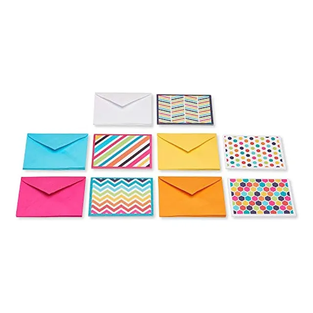 Saludos Americanos  Tarjetas Con Patrón Brillante Y Sobres D