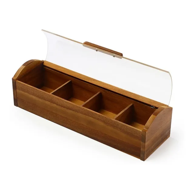 Caja De Te De Madera Tapa Acrilico Billi